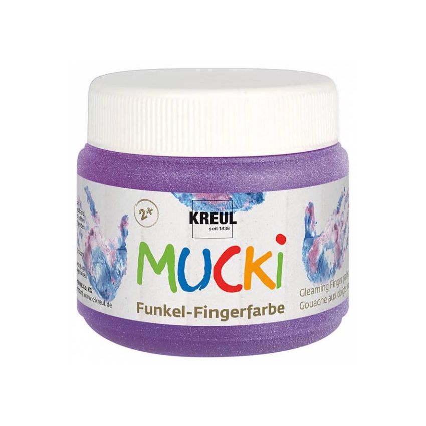 KREUL - MUCKI Funkel-Fingerfarbe Zauber-Lila, 150 ml