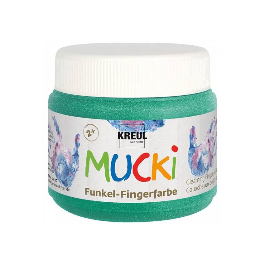 KREUL - MUCKI Funkel-Fingerfarbe Smaragd-Grün, 150 ml