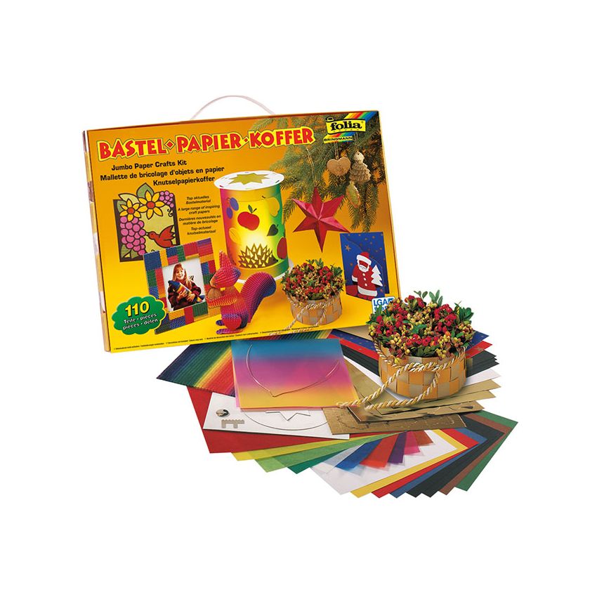 Folia - Bastelpapierkoffer Herbst/Weihnachten 110-teilig