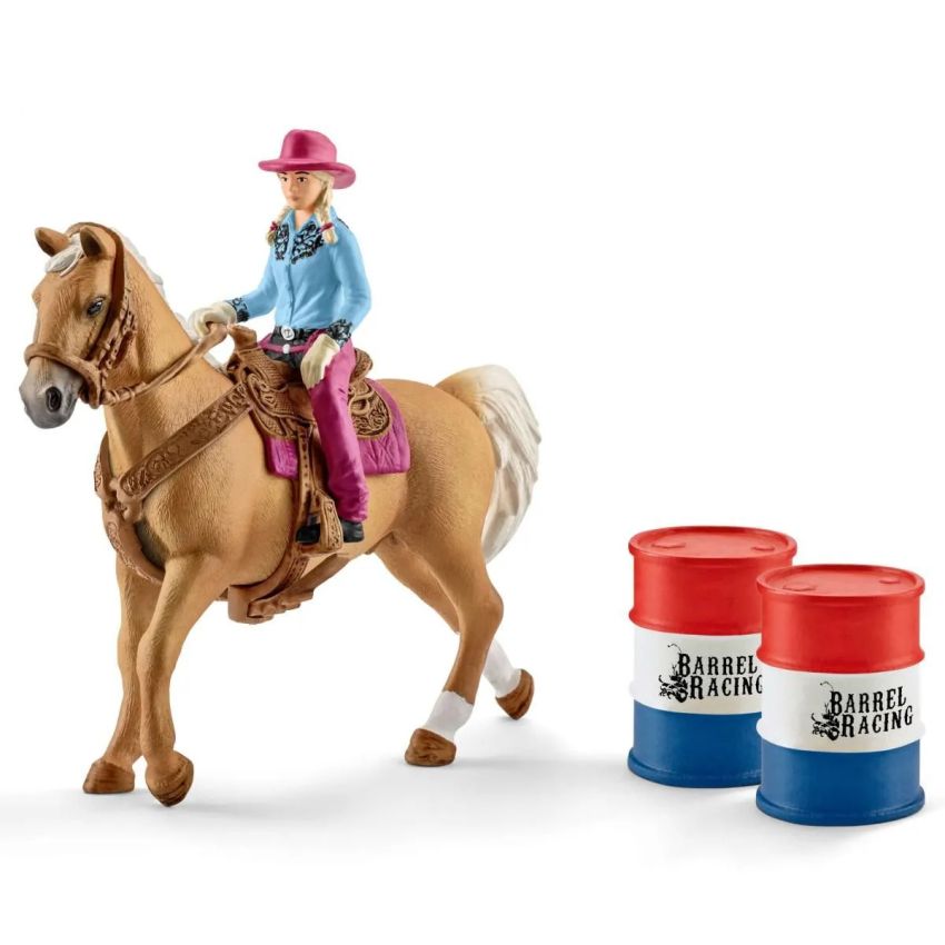 Schleich 41417 Farm World - Barrel racing mit Cowgirl