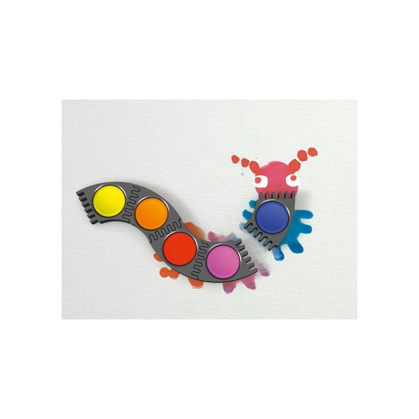 Faber-Castell - Connector Deckfarbkasten, rot, 24 Farben