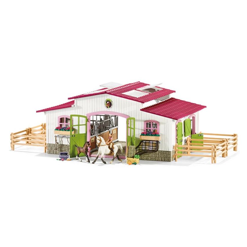 Schleich 42344 Horse Club - Reiterhof mit Reiterin, Pferden und Zubehör
