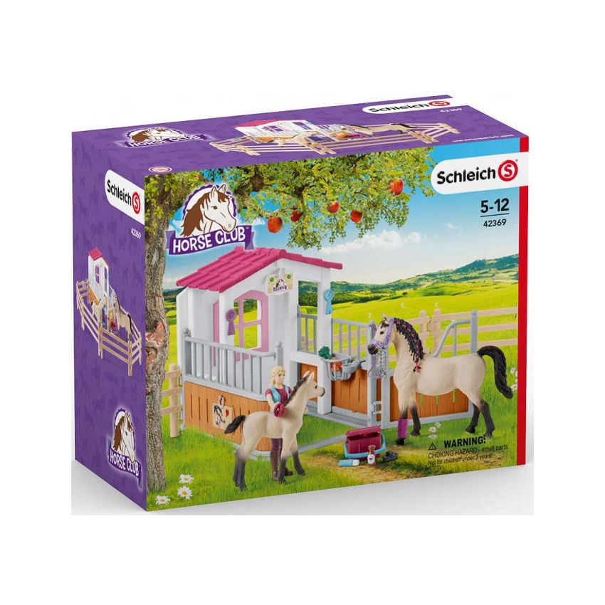 Schleich 42369 Horse Club - Pferdebox mit Arabern und Pferdepflegerin