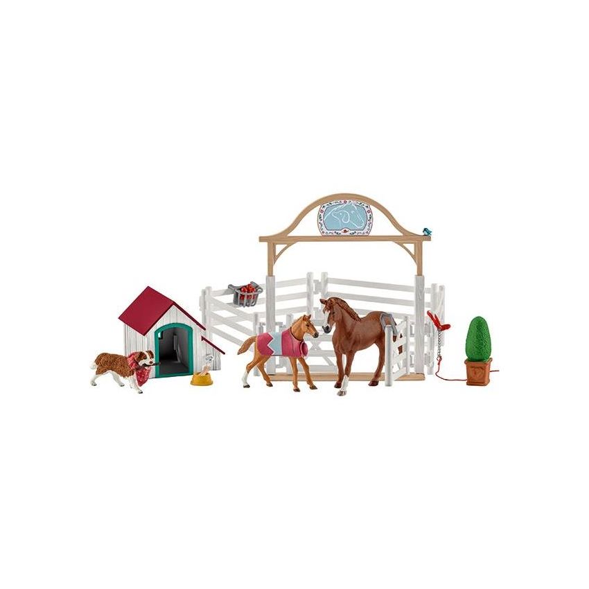 Schleich 42458 Horse Club - Horse Club Hannahs Gastpferde mit Hündin Ruby