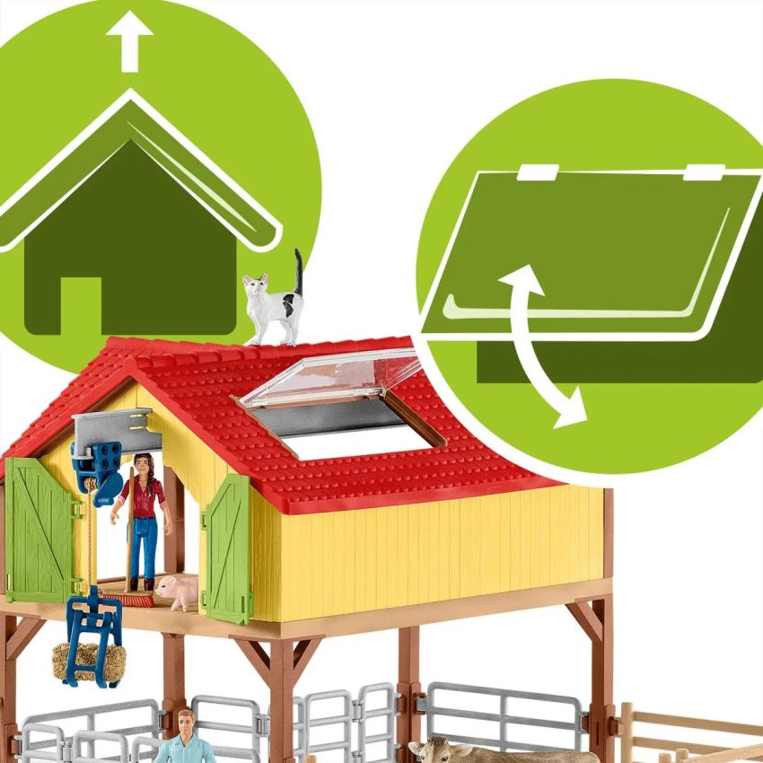 Schleich 42407 Farm World - Bauernhaus mit Stall und Tieren