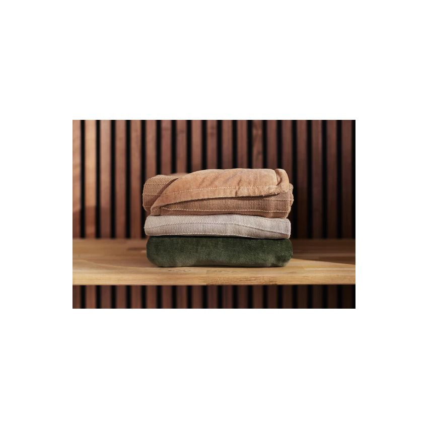 Jollein - Babydecke Samt - Strick Nougat