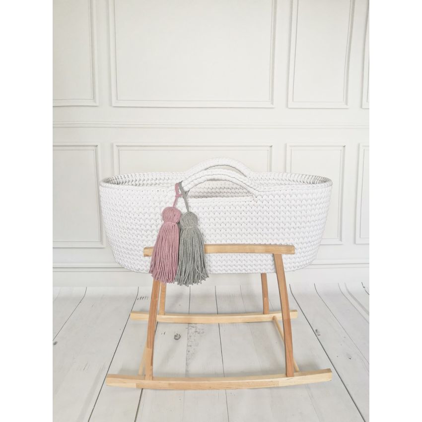 Like Moses - Moseskorb Weiss mit Vanilla Rosa Bettwäsche