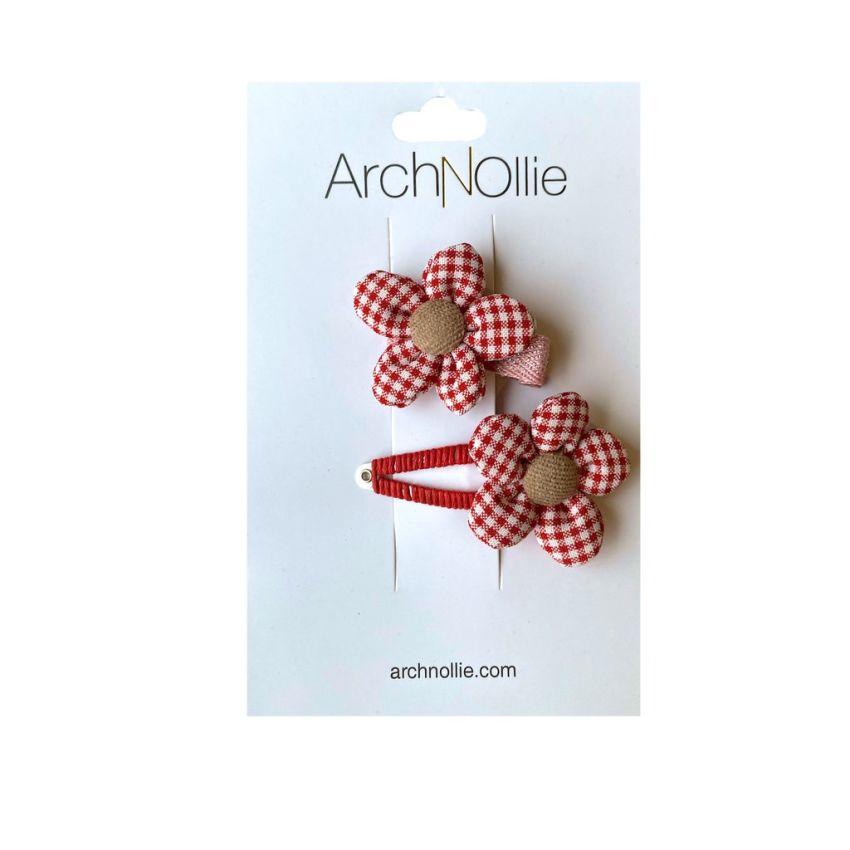 ArchNOllie - Haarclip Set Blümchen Rot
