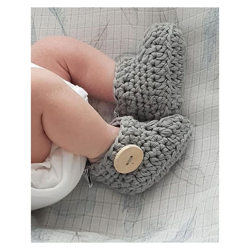Maylily - Baby Strick- Booties Grau