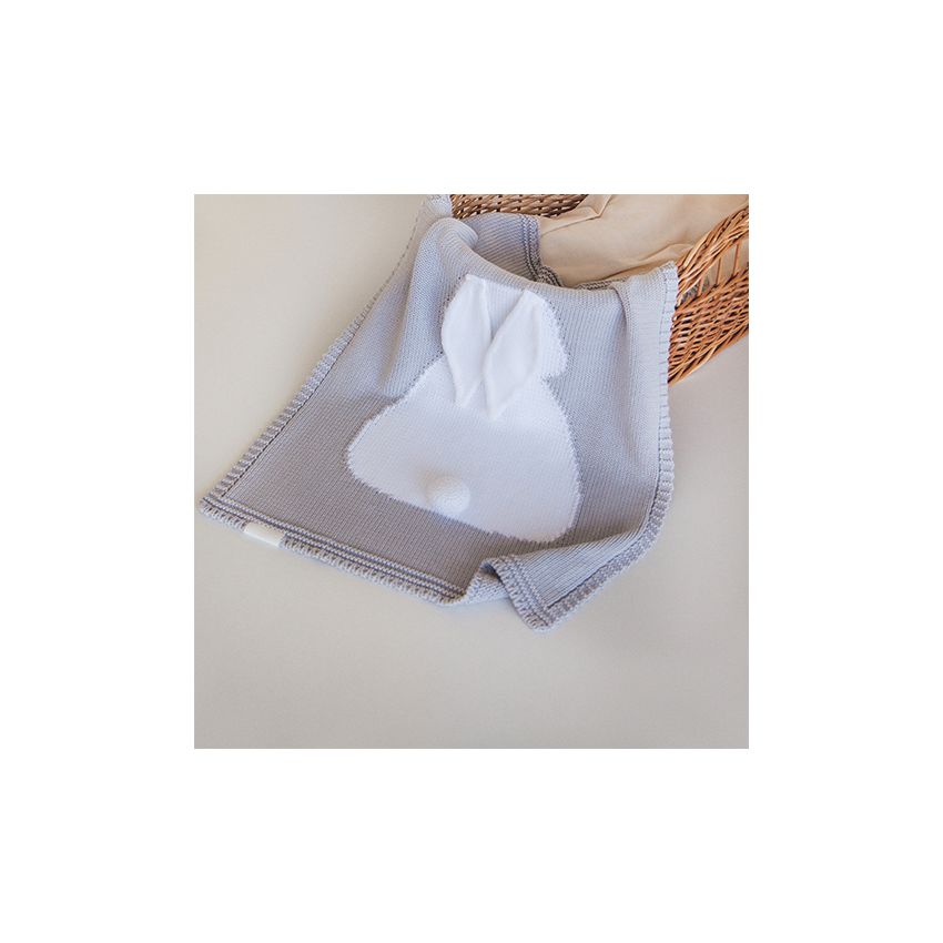 Apero - Knit Manufactory - Decke Bunny Grau