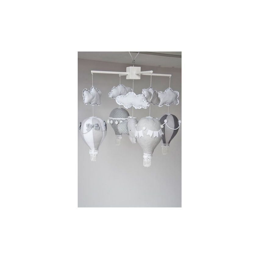Baby Zebra - Mobile Über den Wolken grau