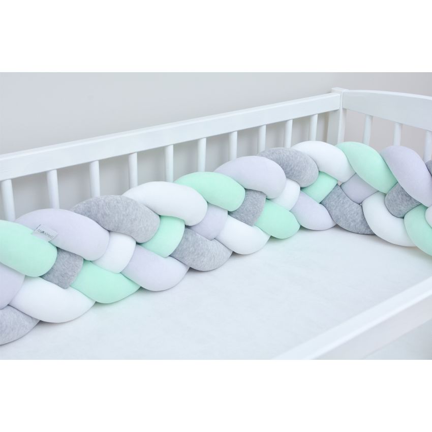 Sparrow - Bettschlange extrabreit mint - weiss - hellgrau - melange