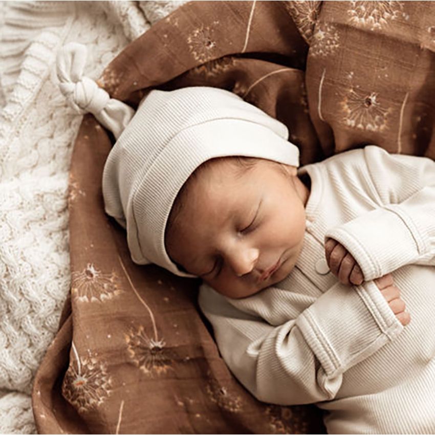 Snuggle Hunny - Newborn Beanie Ripped Halo Creme