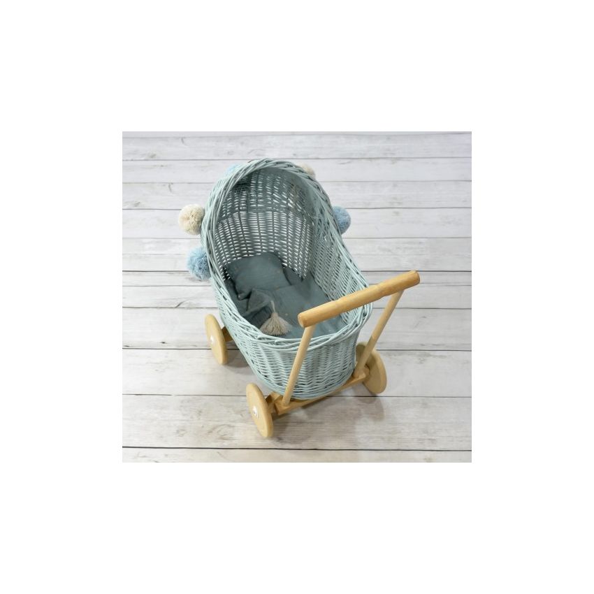 Lilu - Puppenwagen Dirty mint mit Pommel