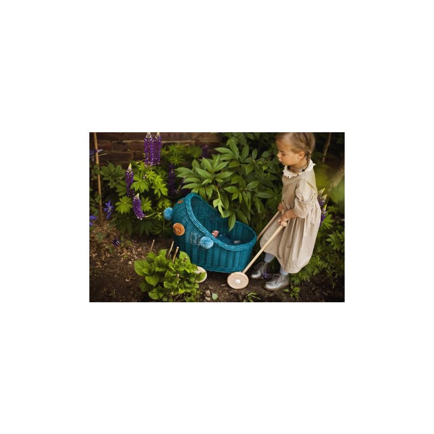 Lilu - Puppenwagen Petrol mit Pommel