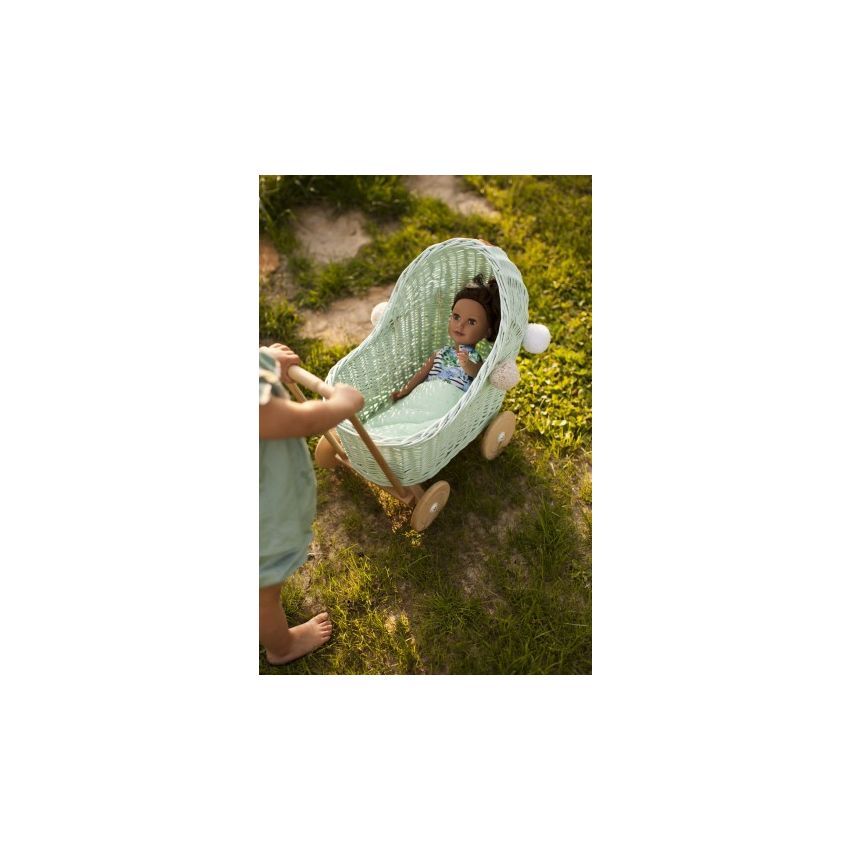 Lilu - Puppenwagen Dirty mint mit Pommel