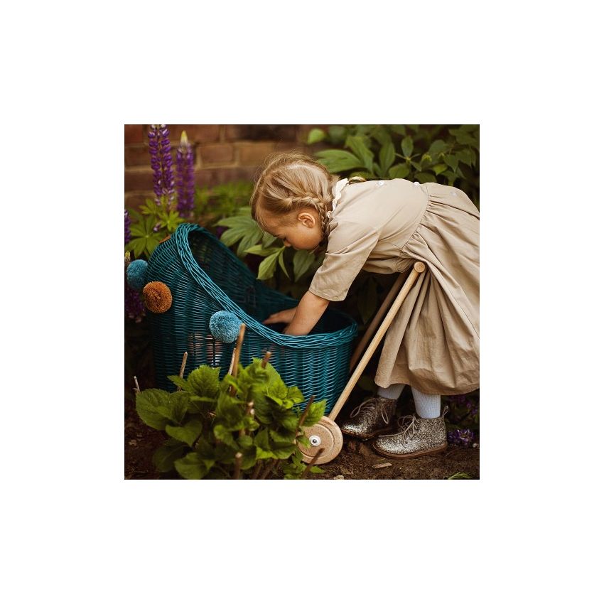 Lilu - Puppenwagen Petrol mit Pommel