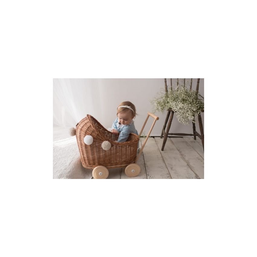 Lilu - Puppenwagen Pink mit Masche