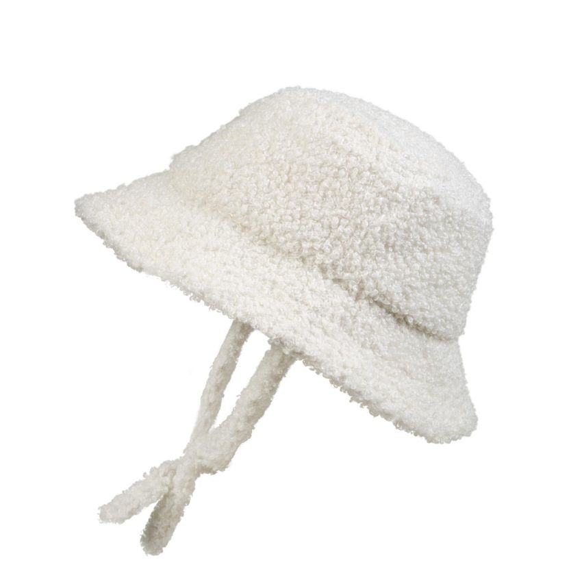 Elodie - Teddy Boucle Weiss Herbst- Winter Hut