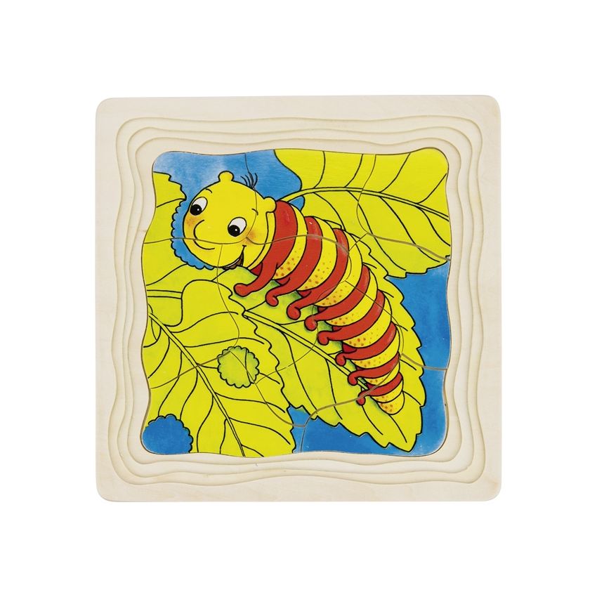 goki - 4 Schichten Puzzle - Von der Raupe zum Schmetterling