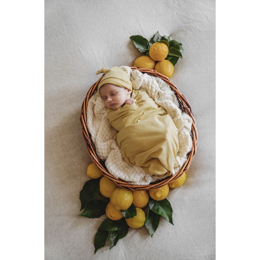 Snuggle Hunny - Swaddledecke Gelato gelb mit Beanie