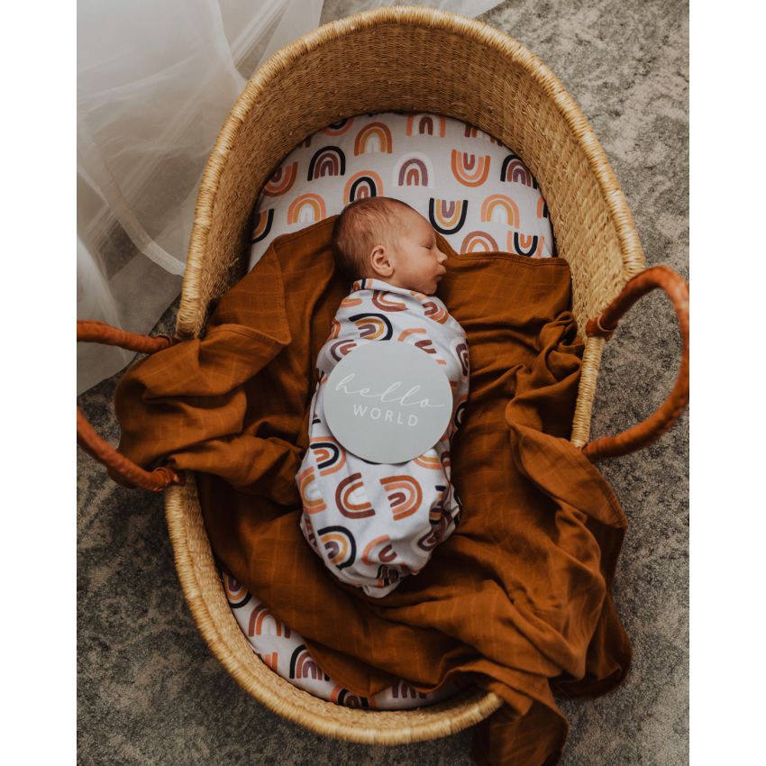 Snuggle Hunny - Swaddledecke Sunset Rainbow mit Beanie