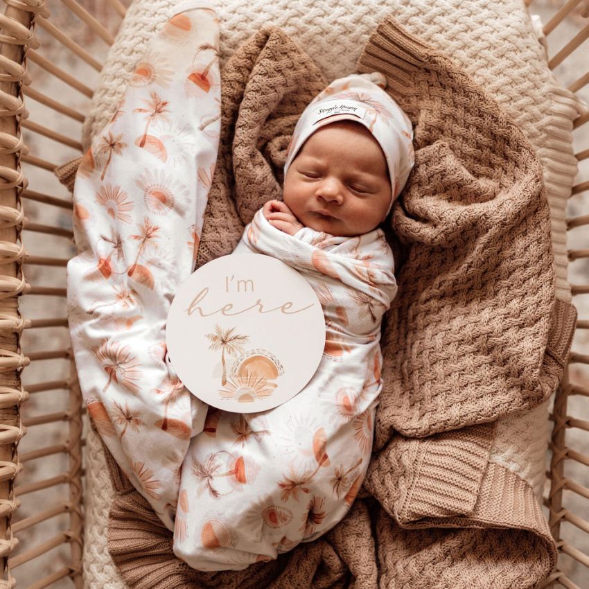 Snuggle Hunny - Swaddledecke Paradise mit Beanie