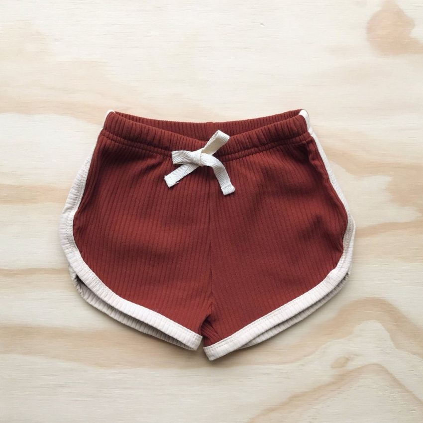 bel&bow - Ribbed Shorts Rust