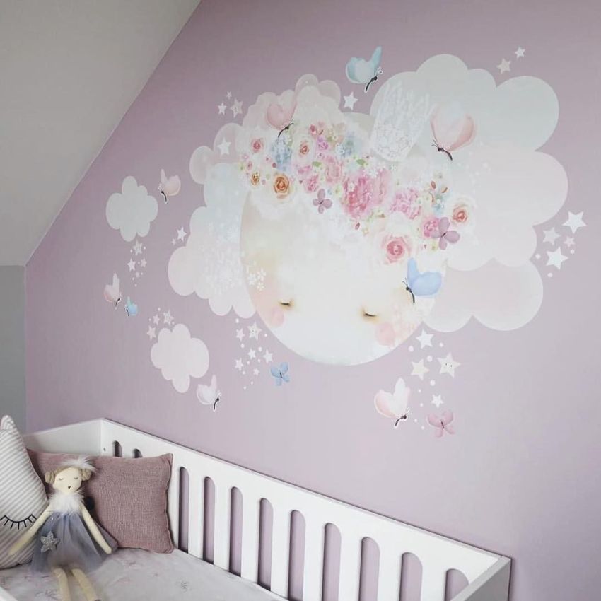 Schmooks - Wandsticker Schlafender Mond rosa