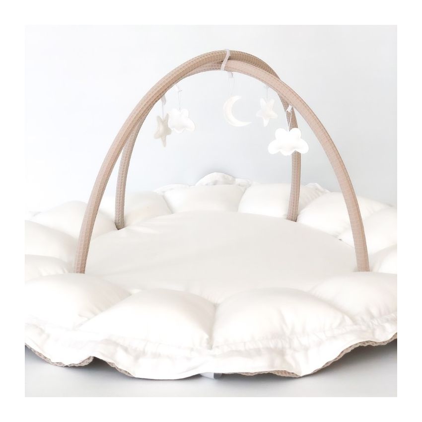 Lilac Sunday - Babyinsel rund 2 in 1 Ellen Waffelstoff beige, Spielzeug weiss