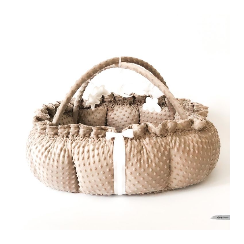 Lilac Sunday - Babyinsel rund 2 in 1 Alicia Minky grau, Spielzeug weiss