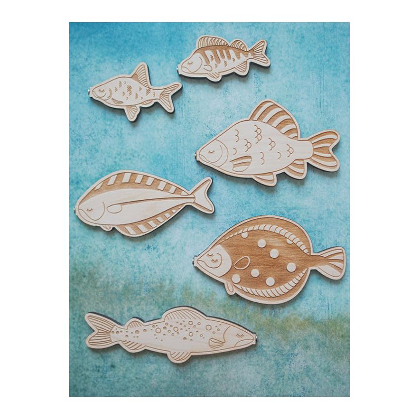 Stuka Puka - Holz Puzzle Fische mit Rute (deutsch)