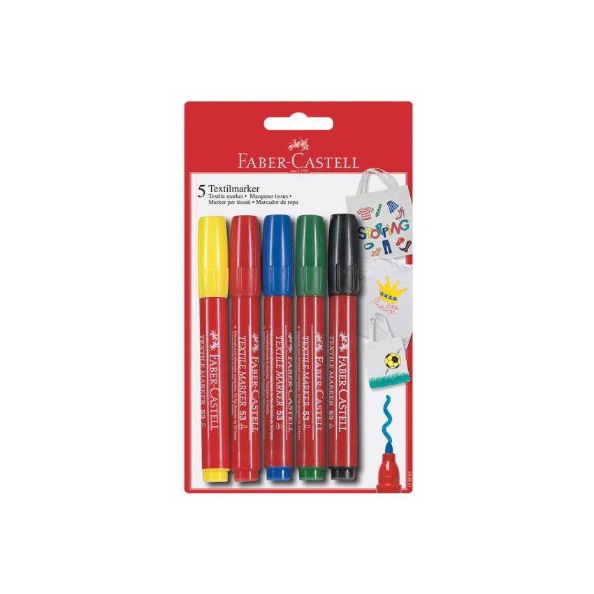 Faber-Castell - Textilmarker 5er Set