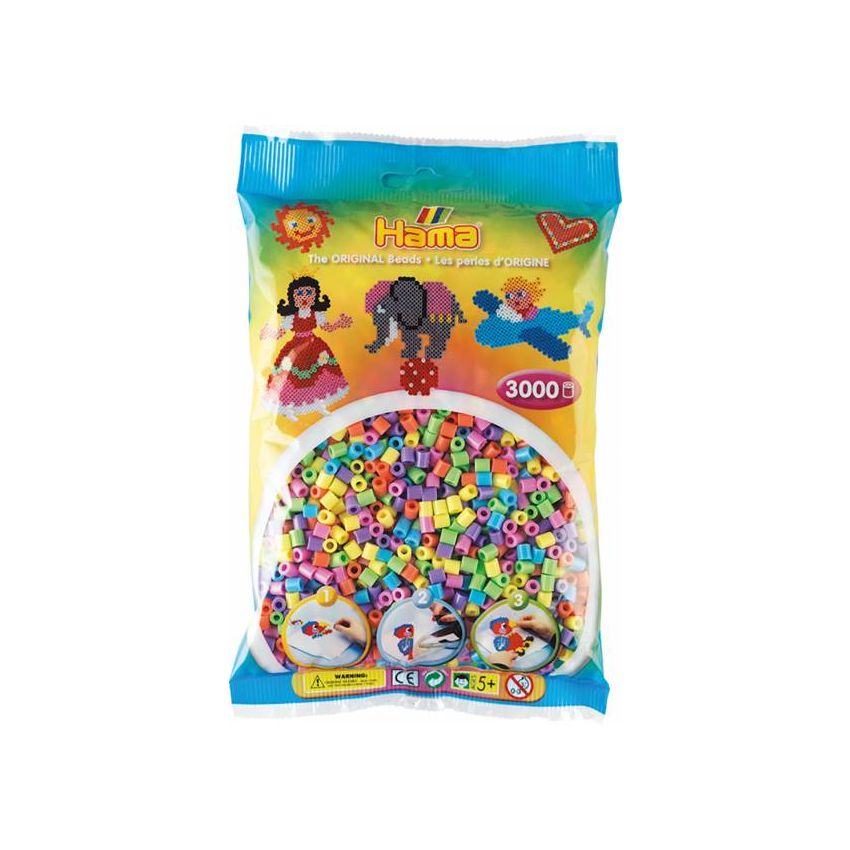 Hama - Midi Bügelperlen pastellmix gemischt 3000 Stk