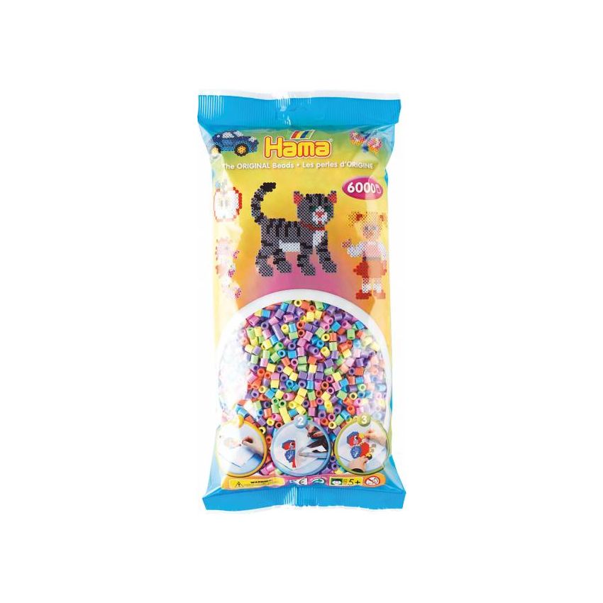 Hama - Midi Bügelperlen Pastell gemischt 6000 Stk