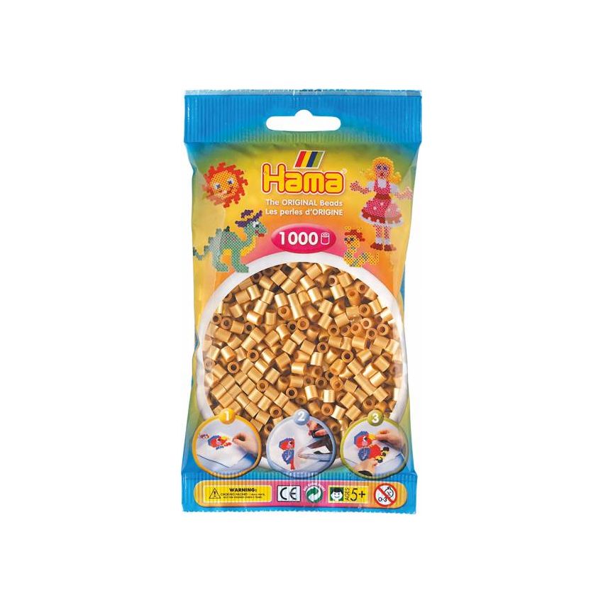 Hama - Midi Bügelperlen gold Perlen 1000 Stk