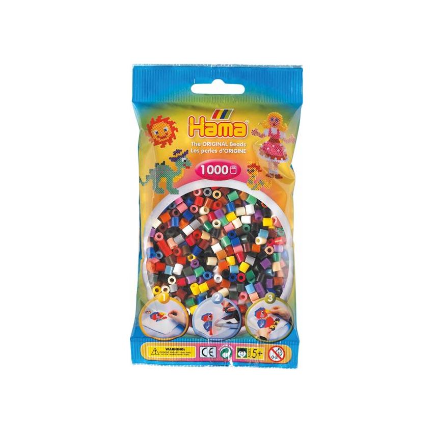 Hama - Midi Bügelperlen Volltonmix Perlen 1000 Stk