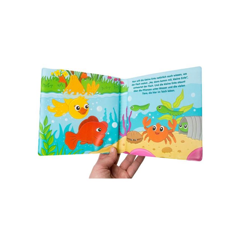 Trötsch - Set - Die kleine Ente un der Fisch Badebuch + extra Quitsch- Entchen