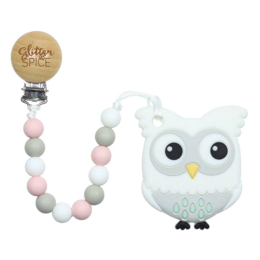 Glitter & Spice - Kaukette Eule pink