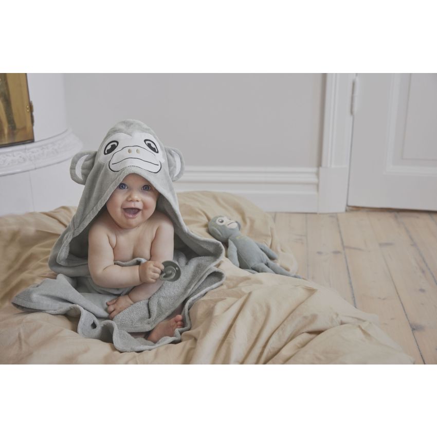 Elodie - Kapuzen Badetuch Pebble Green