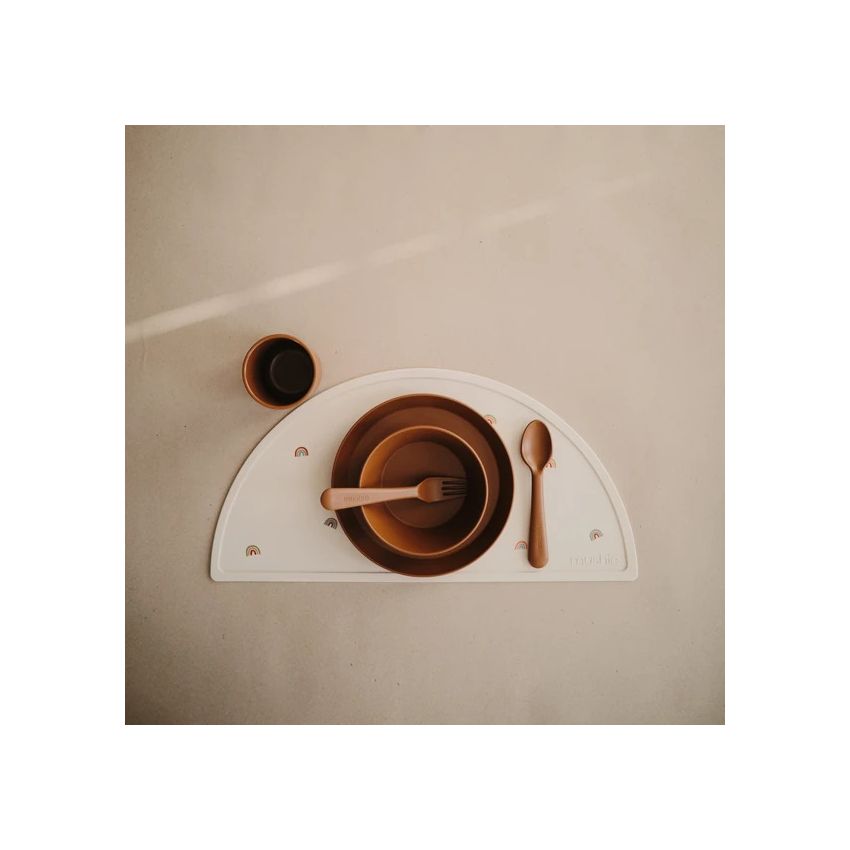 Mushie - 2er Set Teller rund Caramel