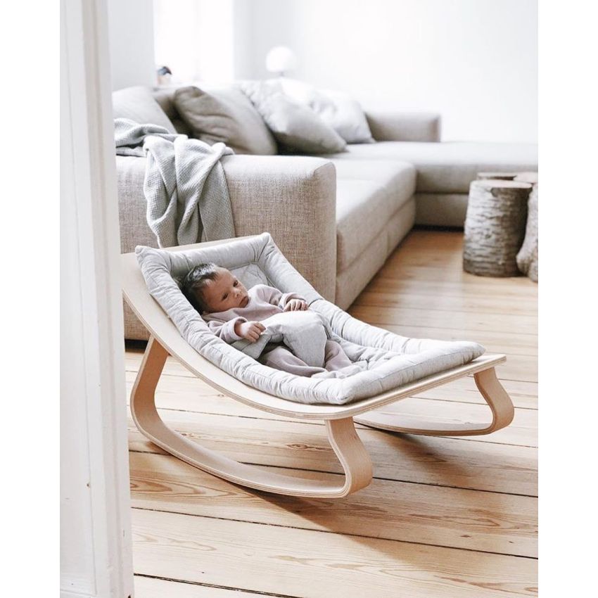 Charlie Crane - Babywippe Levo Walnuss Aruba Blue