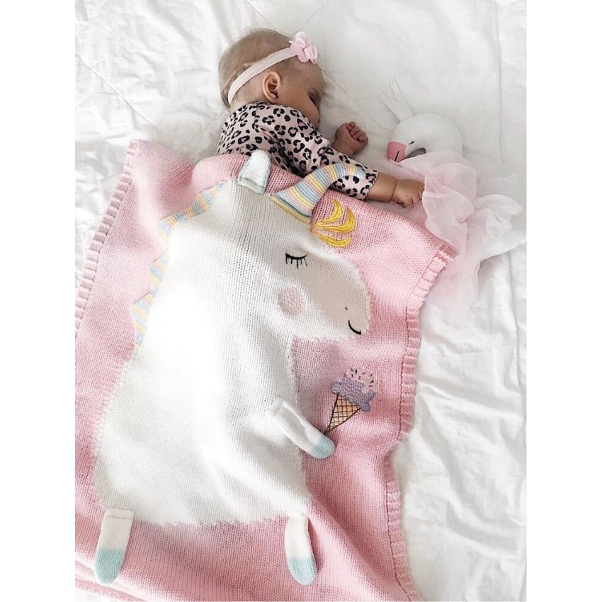 Apero - Knit Manufactory - Decke Bunny Einhorn pink