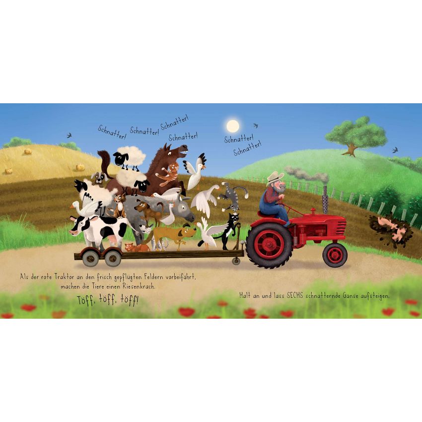 Parragon Verlag - Gute Nacht, roter Traktor (Wendepaillletten-Bilderbuch)