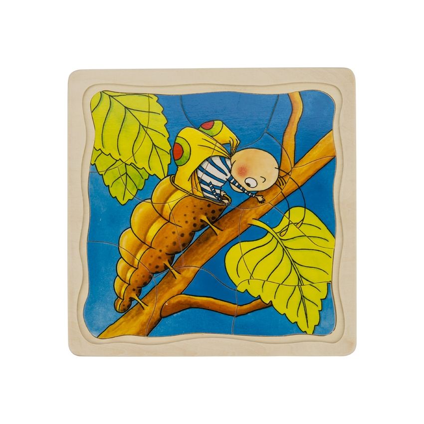 goki - 4 Schichten Puzzle - Von der Raupe zum Schmetterling