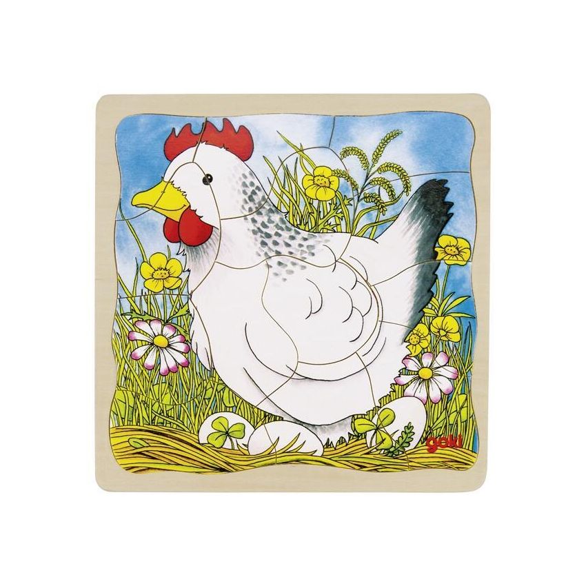 goki - 4 Schichten Puzzle Das Huhn
