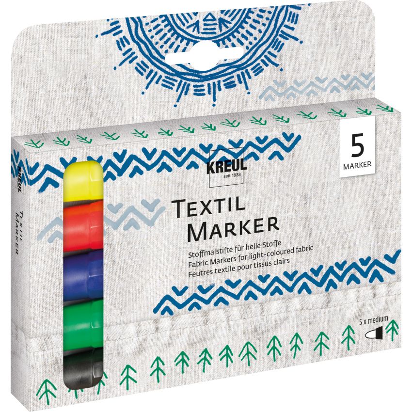 KREUL - Textil Marker medium 5er Set