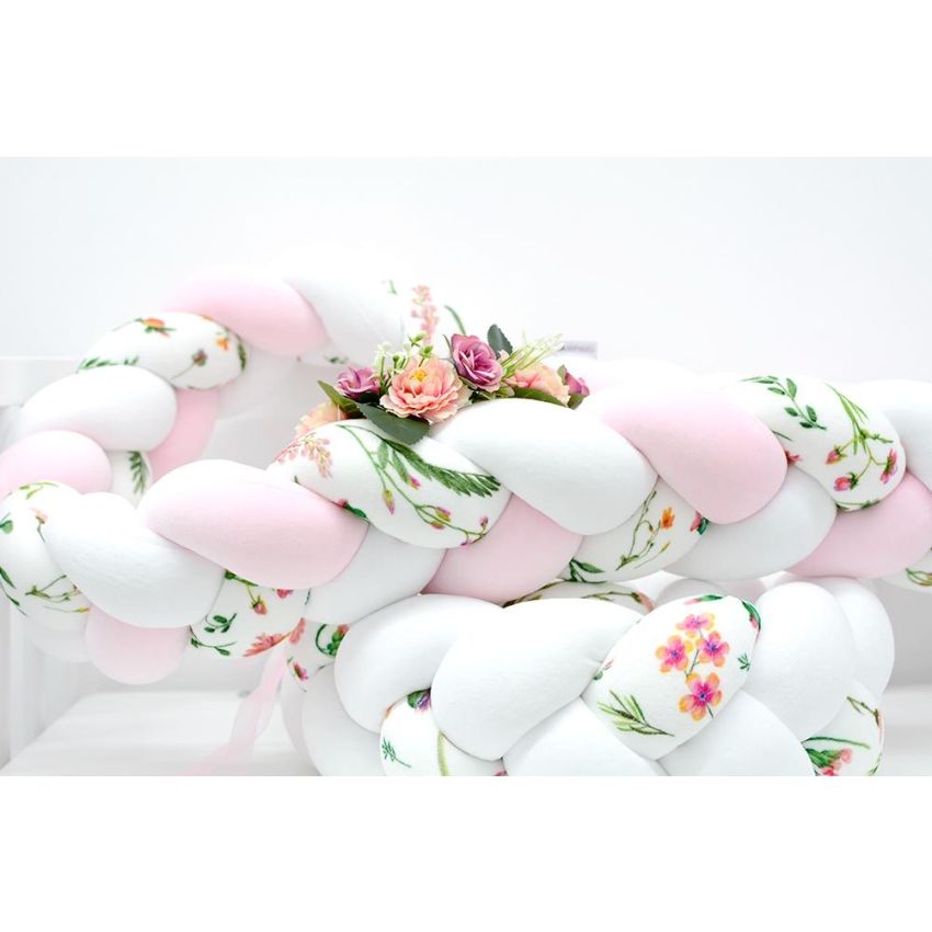 Sparrow - Bettschlange Flowers - White- Babypink