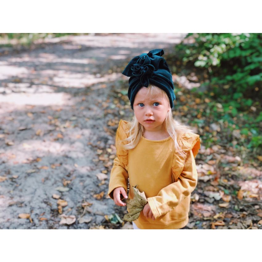 Looks by Luks -  Turban Samt Bottle Green