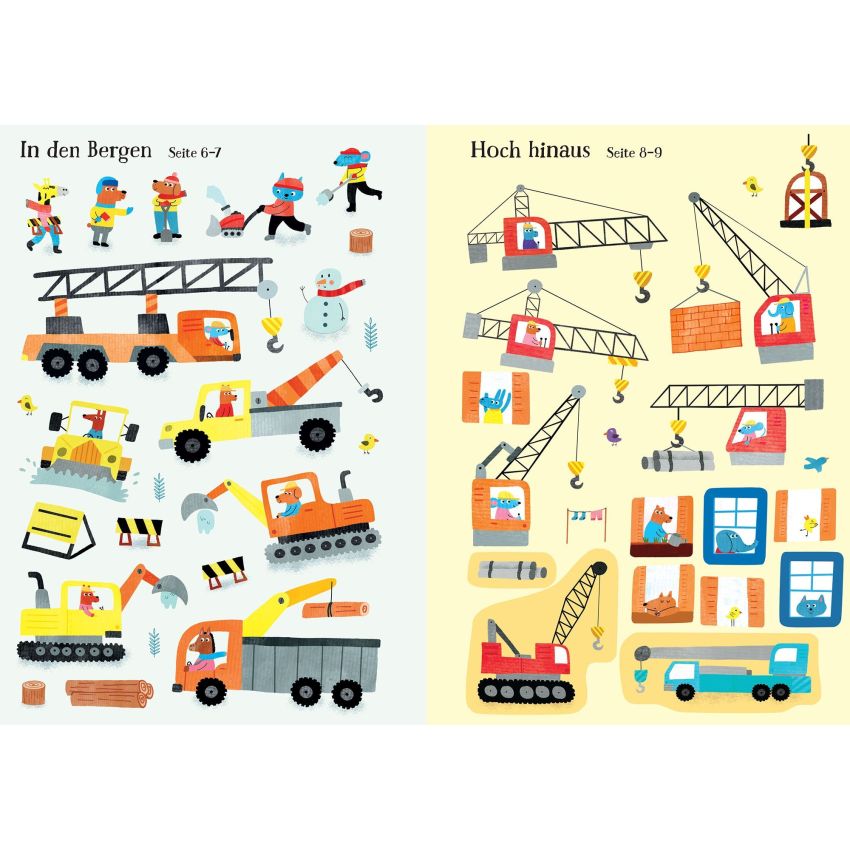 Usborne Verlag - Mein Immer-wieder-Stickerbuch: Bagger und Kräne